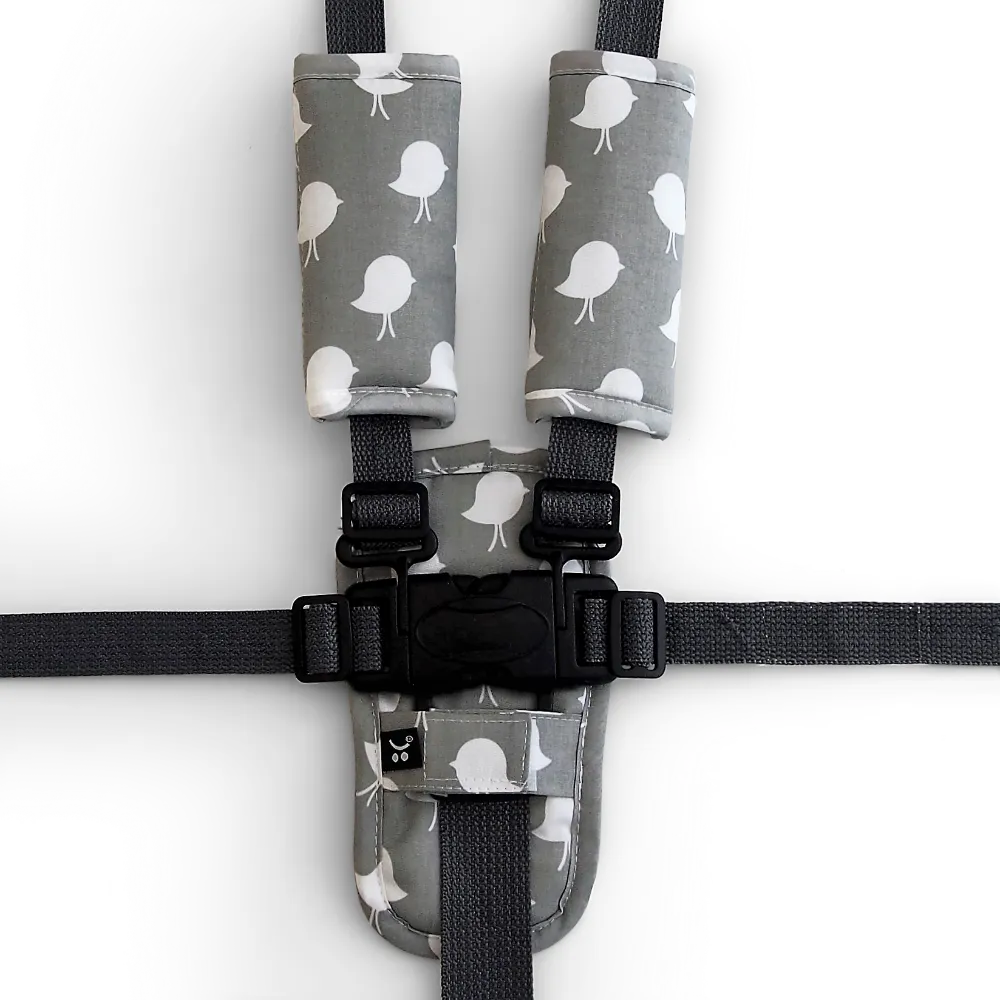 3 Piece Harness Cover Set - Grey Bird