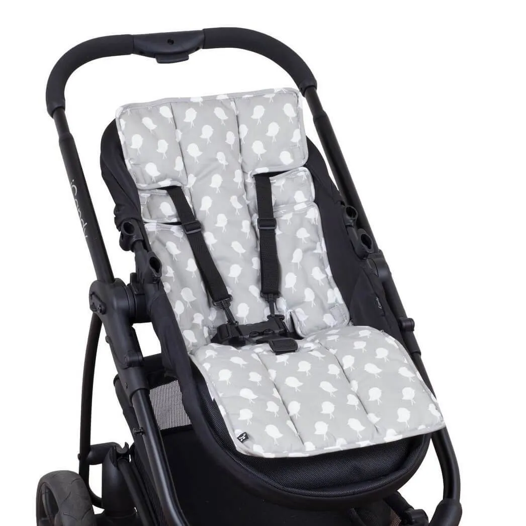 3 Piece Pram Liner Set - Grey Birds