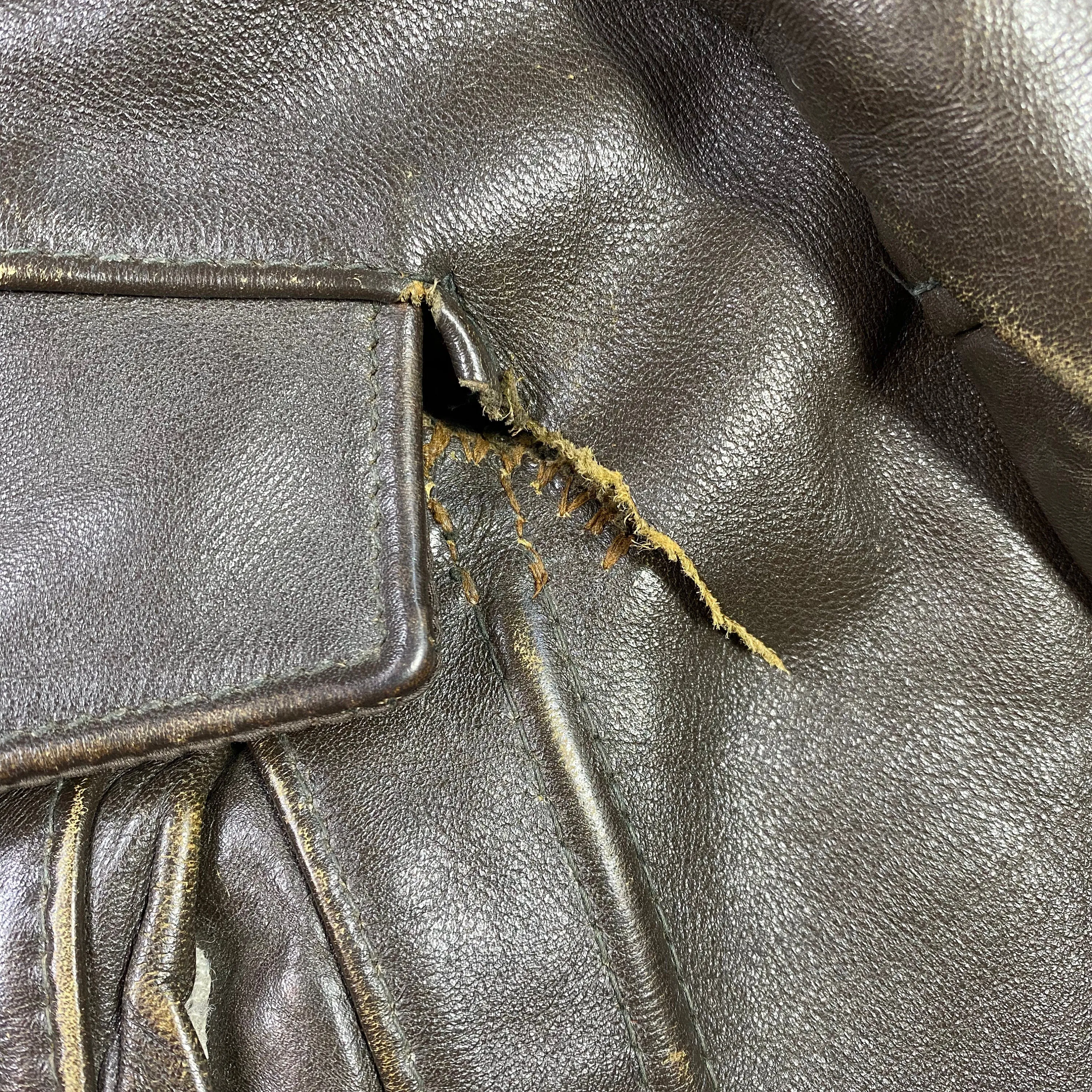 70s Schott G-1 Brown Leather Bomber Flight Jacket - Men's Large, Women's XL