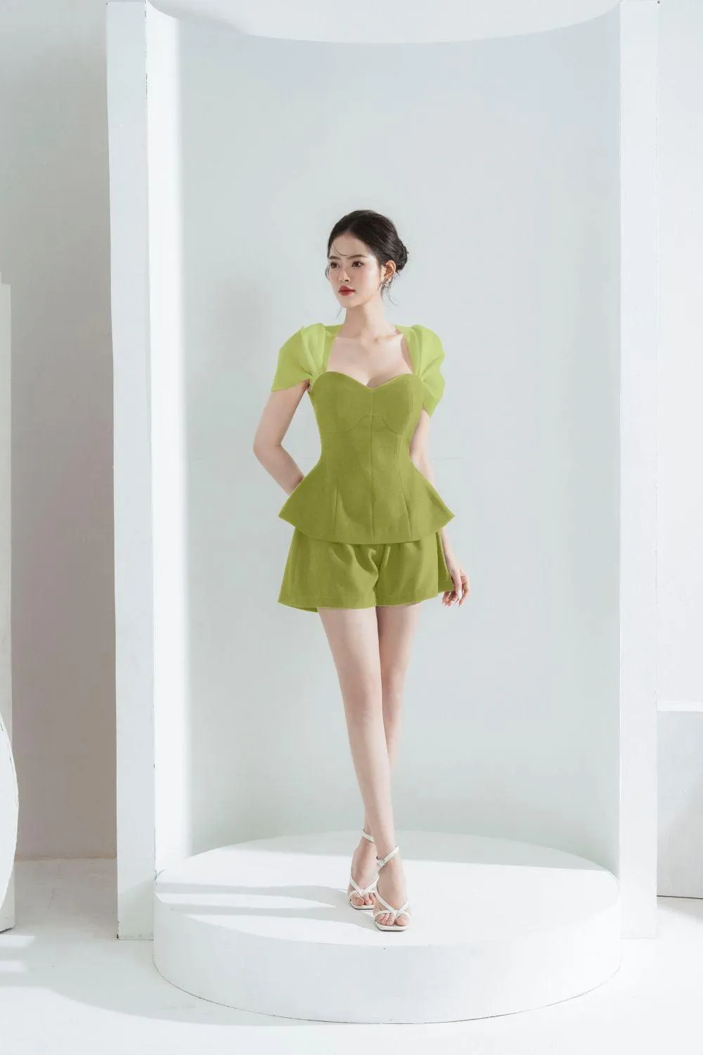 Alice Fit and Flare Queen Anne Neck Polycotton Shirt