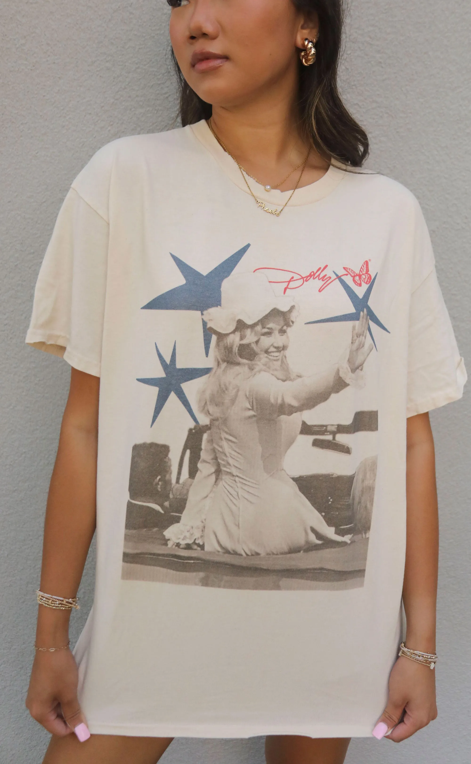 all american dolly parton thrifted tee