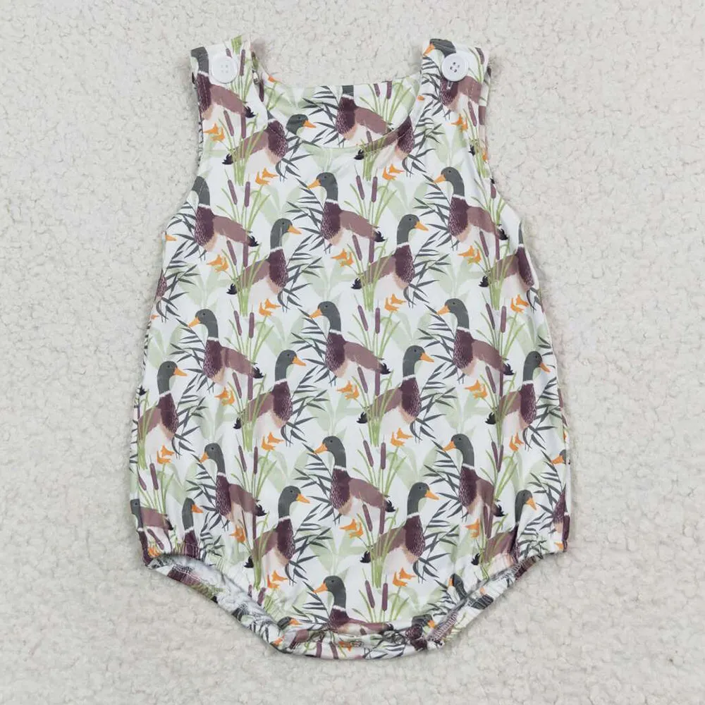 Baby Boys Rompers Green Duck Short Sleeve Rompers SR1251