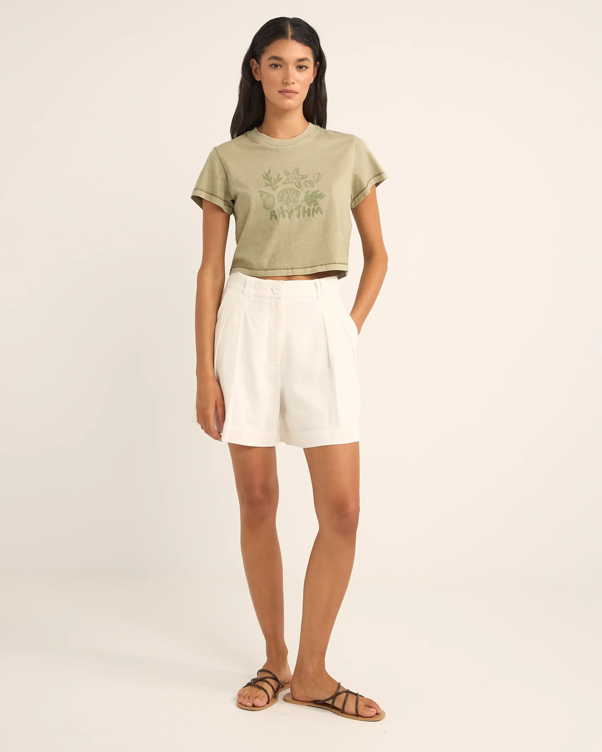 Beachcomber Crop Crew T-Shirt in Ivy