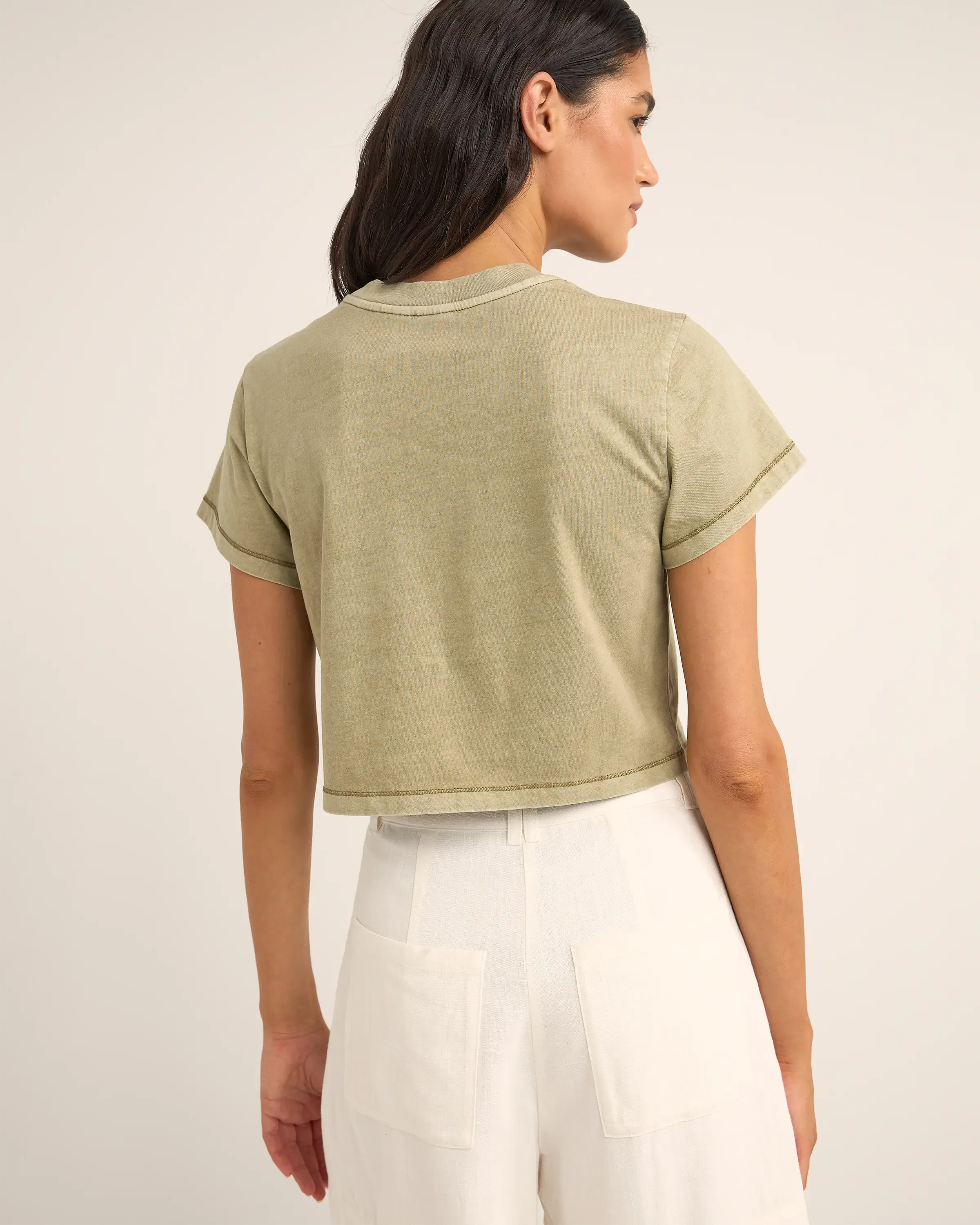Beachcomber Crop Crew T-Shirt in Ivy