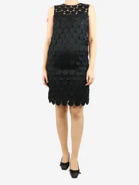 Black circle cutout midi dress - size UK 8