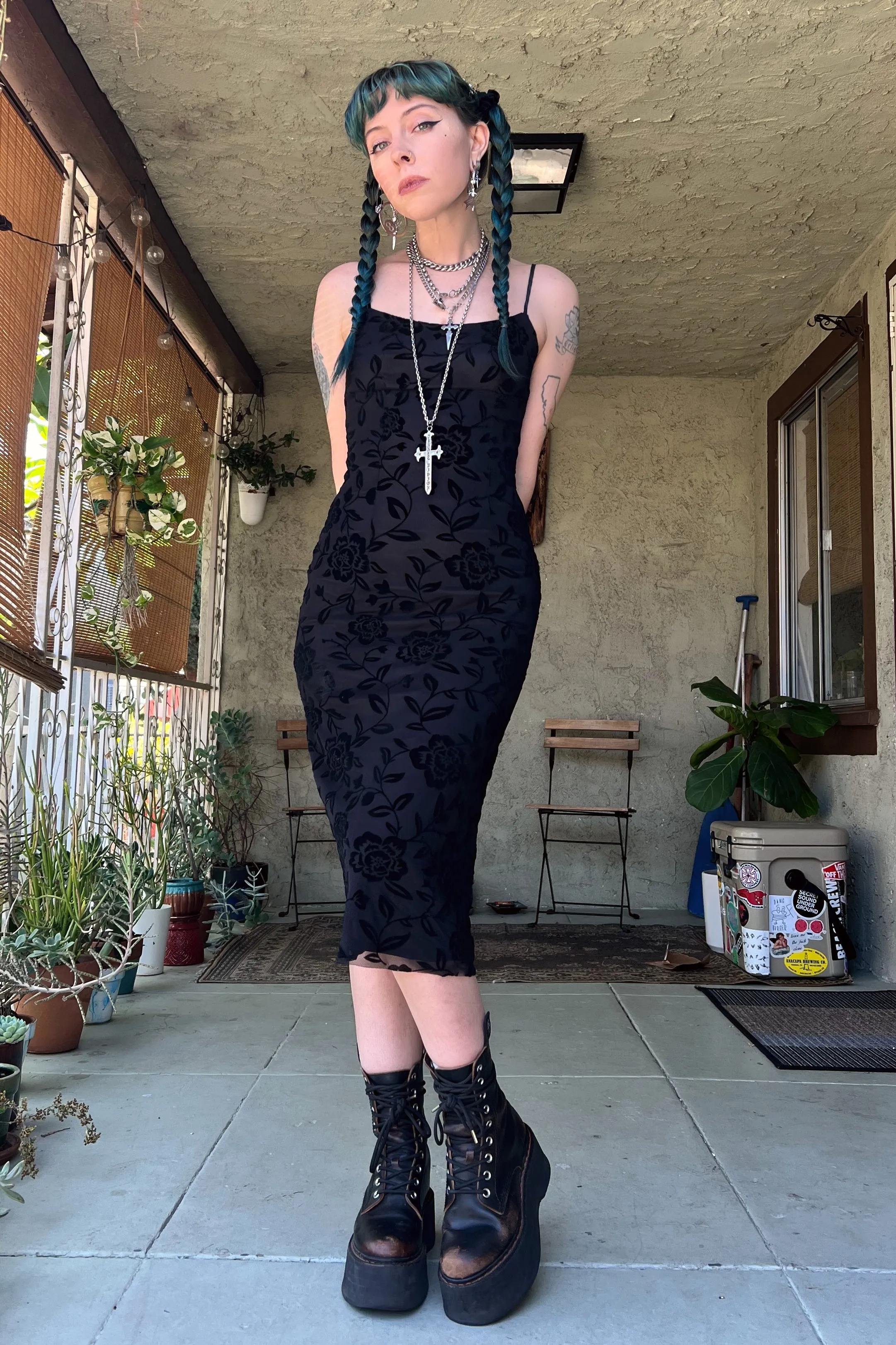 Black Floral Cameron Dress