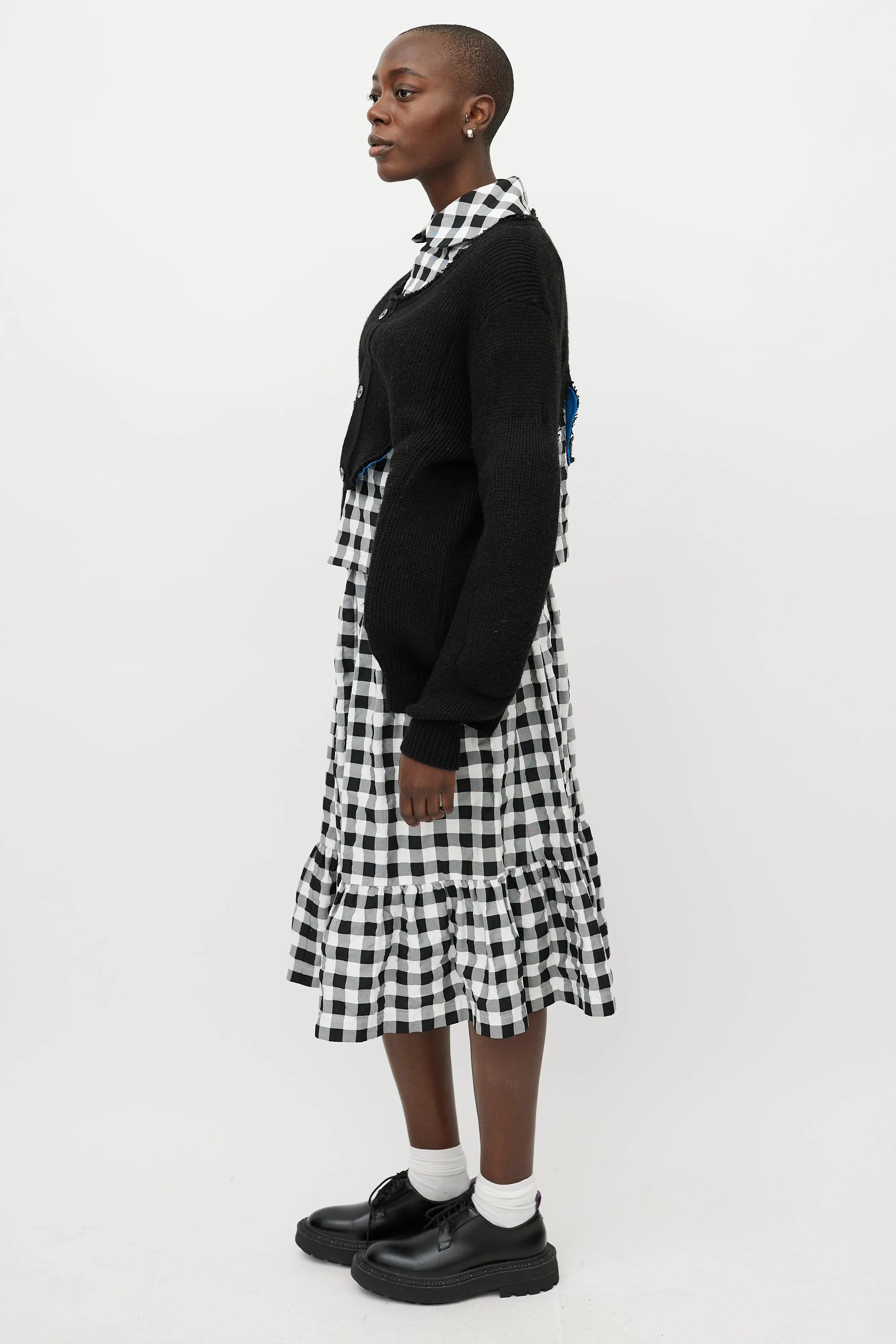 Black Knit Cut Out Padded Cardigan