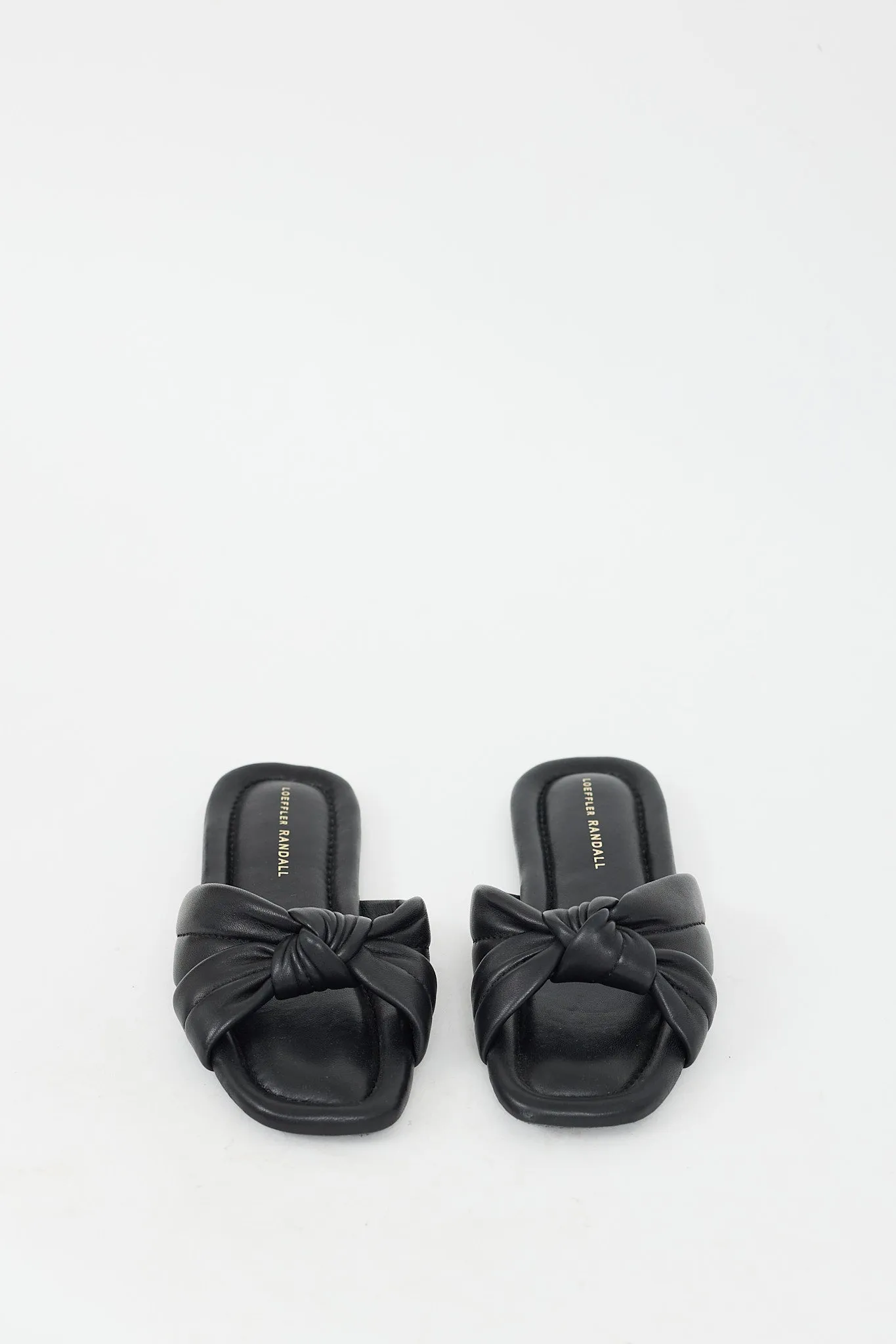Black Leather Pollyn Knit Slide