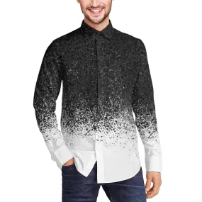 Black Ombre Shirt, 90s Grunge Shirt, Rocker Style Shirt, Men's ombre shirt, Artistic Shirt, Unique Shirt Men, Gifts for him, Dress Shirt Men
