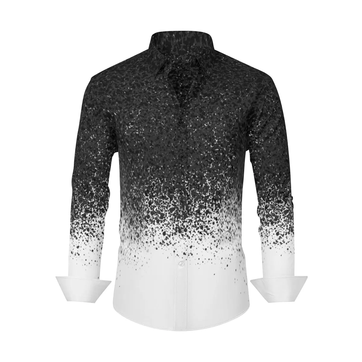 Black Ombre Shirt, 90s Grunge Shirt, Rocker Style Shirt, Men's ombre shirt, Artistic Shirt, Unique Shirt Men, Gifts for him, Dress Shirt Men
