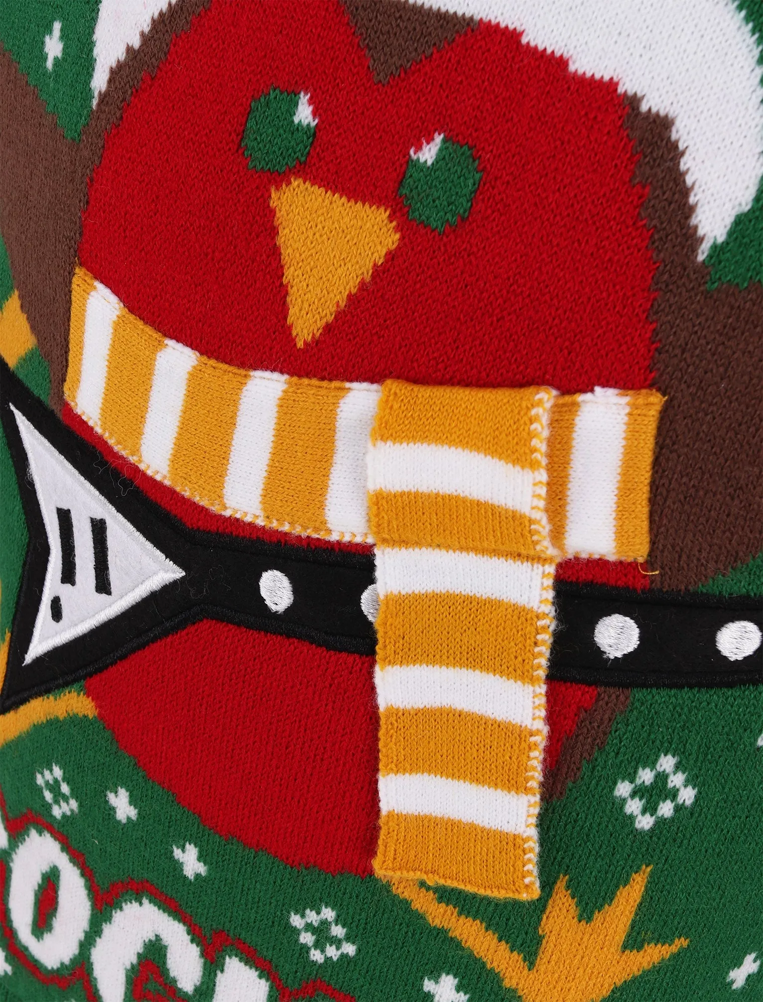 Boys Rockin Robin Novelty Christmas Jumper in Green - Merry Christmas Kids (5-13yrs)