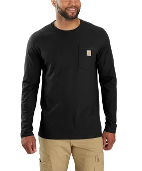 Carhartt Men&#39;s Force Long Sleeve Pocket T-shirt - Black