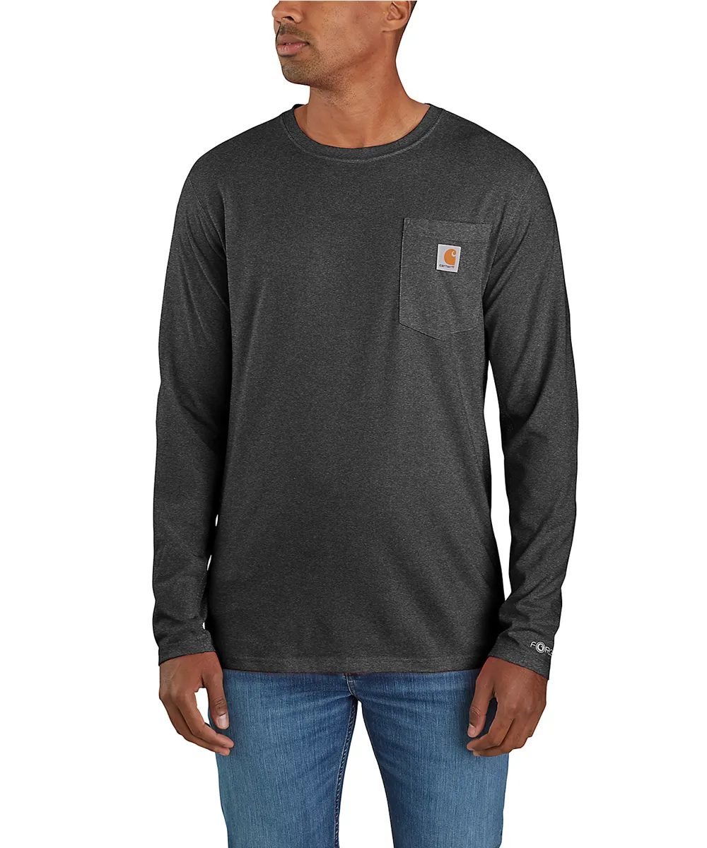 Carhartt Men&#39;s Force Long Sleeve Pocket T-shirt - Carbon Heather