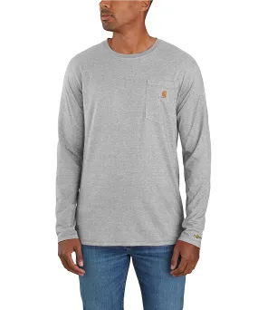 Carhartt Men&#39;s Force Long Sleeve Pocket T-shirt - Heather Grey