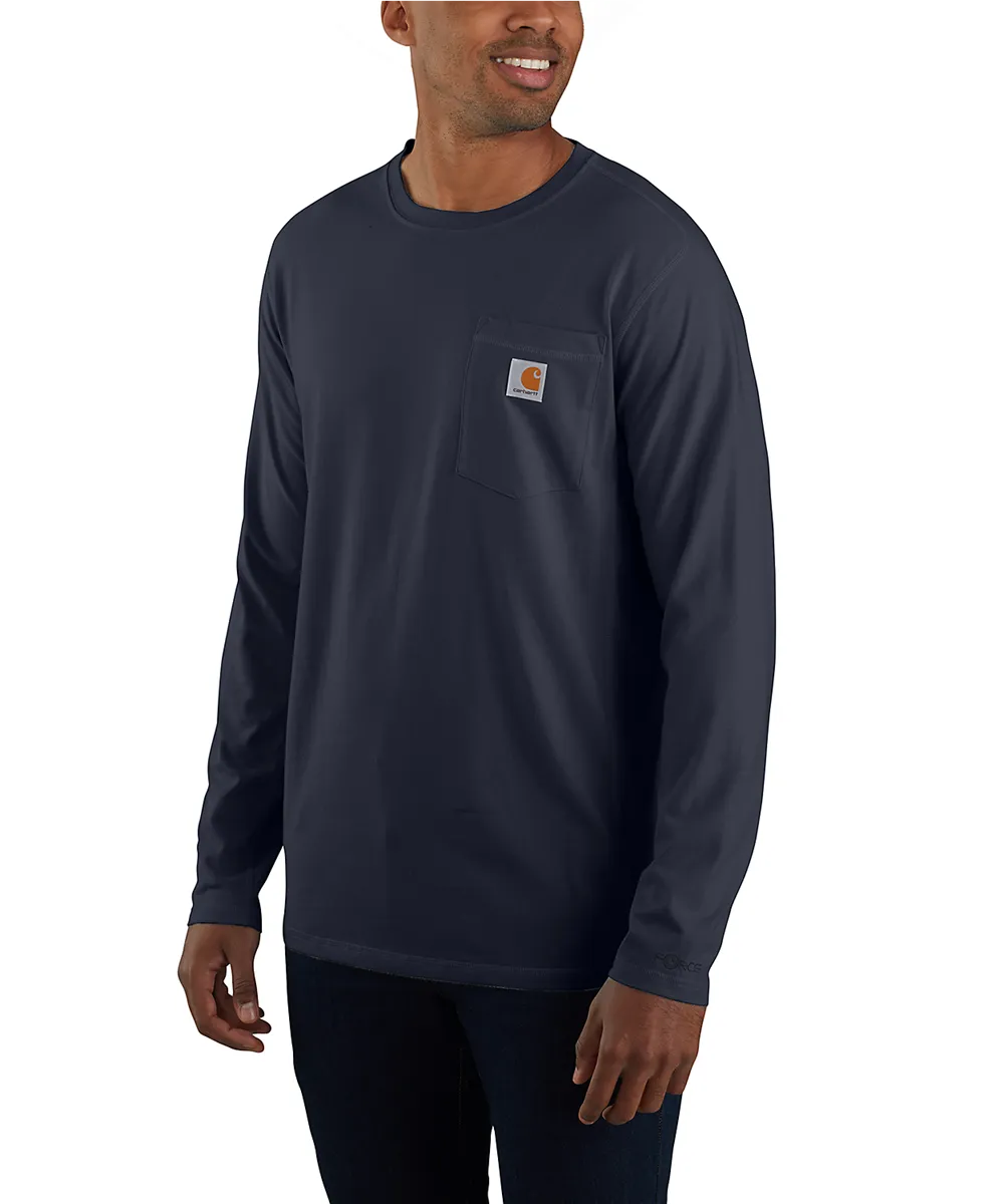 Carhartt Men&#39;s Force Long Sleeve Pocket T-shirt - Navy