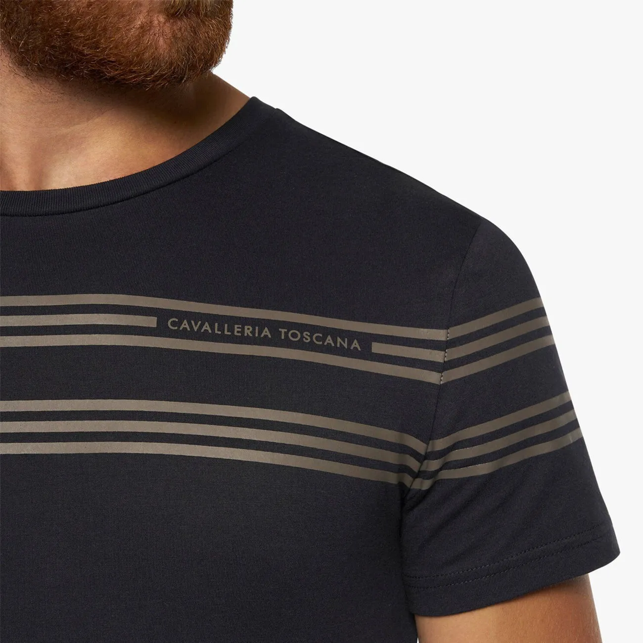 CAVALLERIA TOSCANA MEN&#x27;S COTTON T-SHIRT WITH SILICONE INSERTS