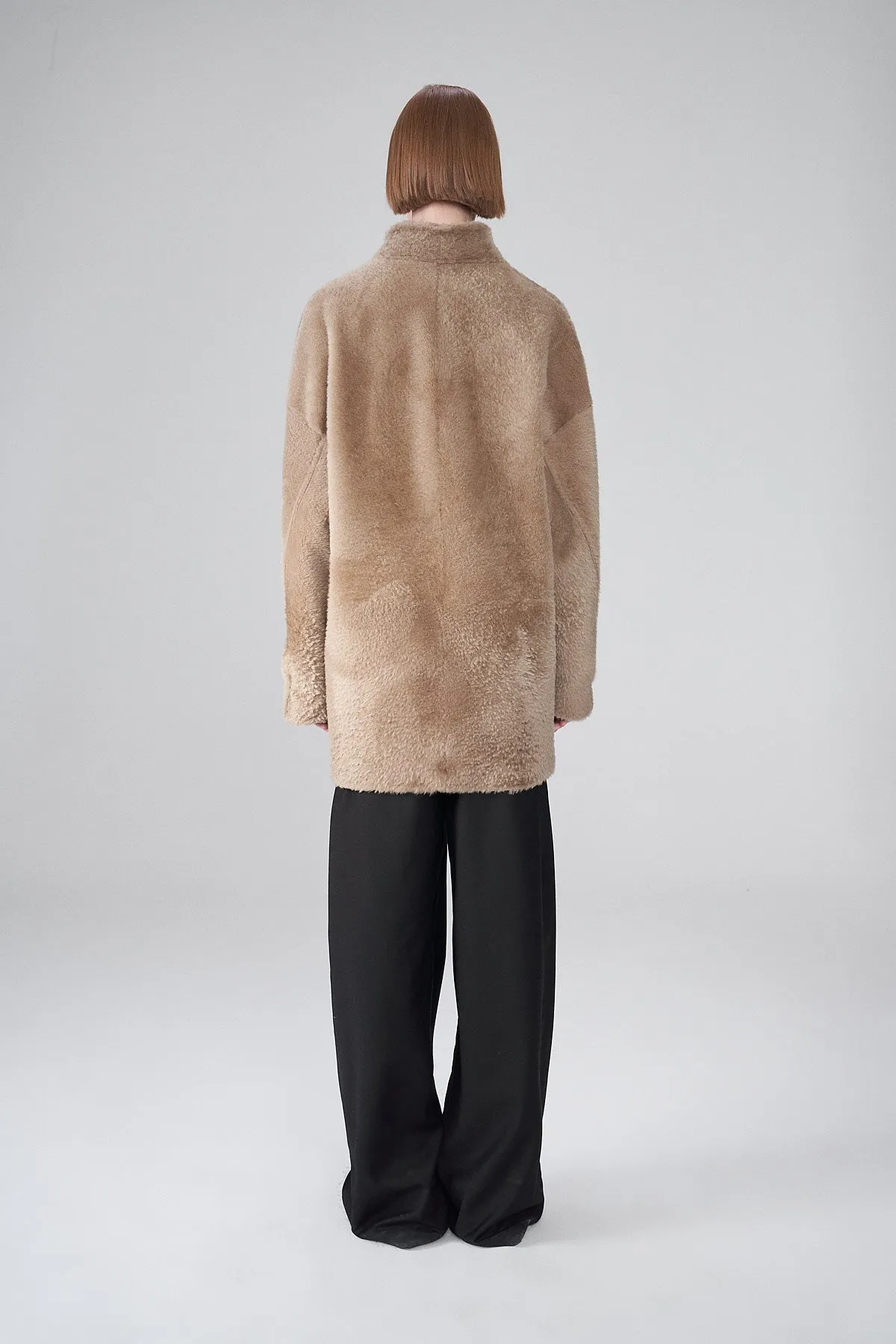 Celya - Beige Shearling Coat