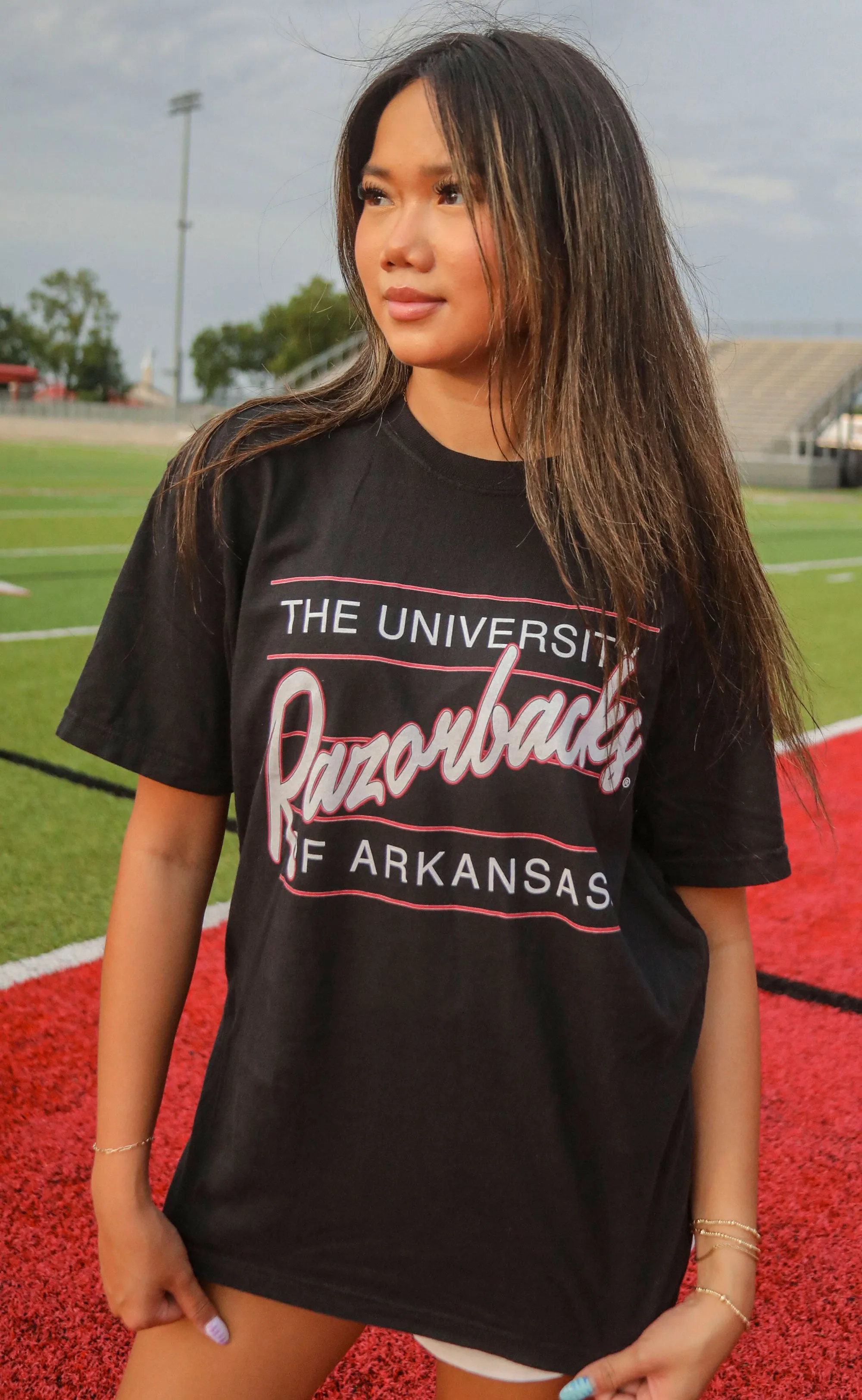 charlie southern: razorbacks retro script t shirt