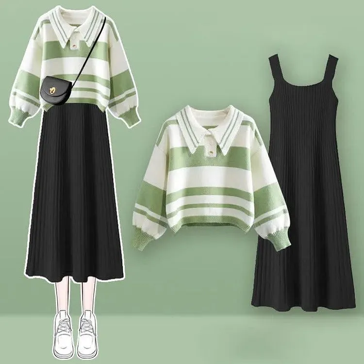 Chic Style: Striped Colorblock Midi Slip Dress