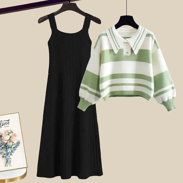 Chic Style: Striped Colorblock Midi Slip Dress