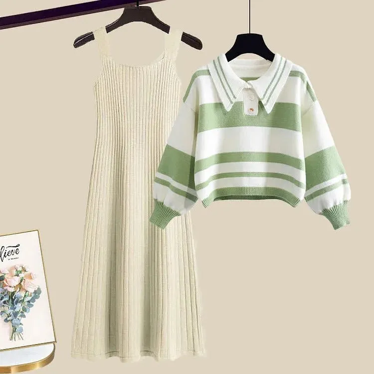 Chic Style: Striped Colorblock Midi Slip Dress