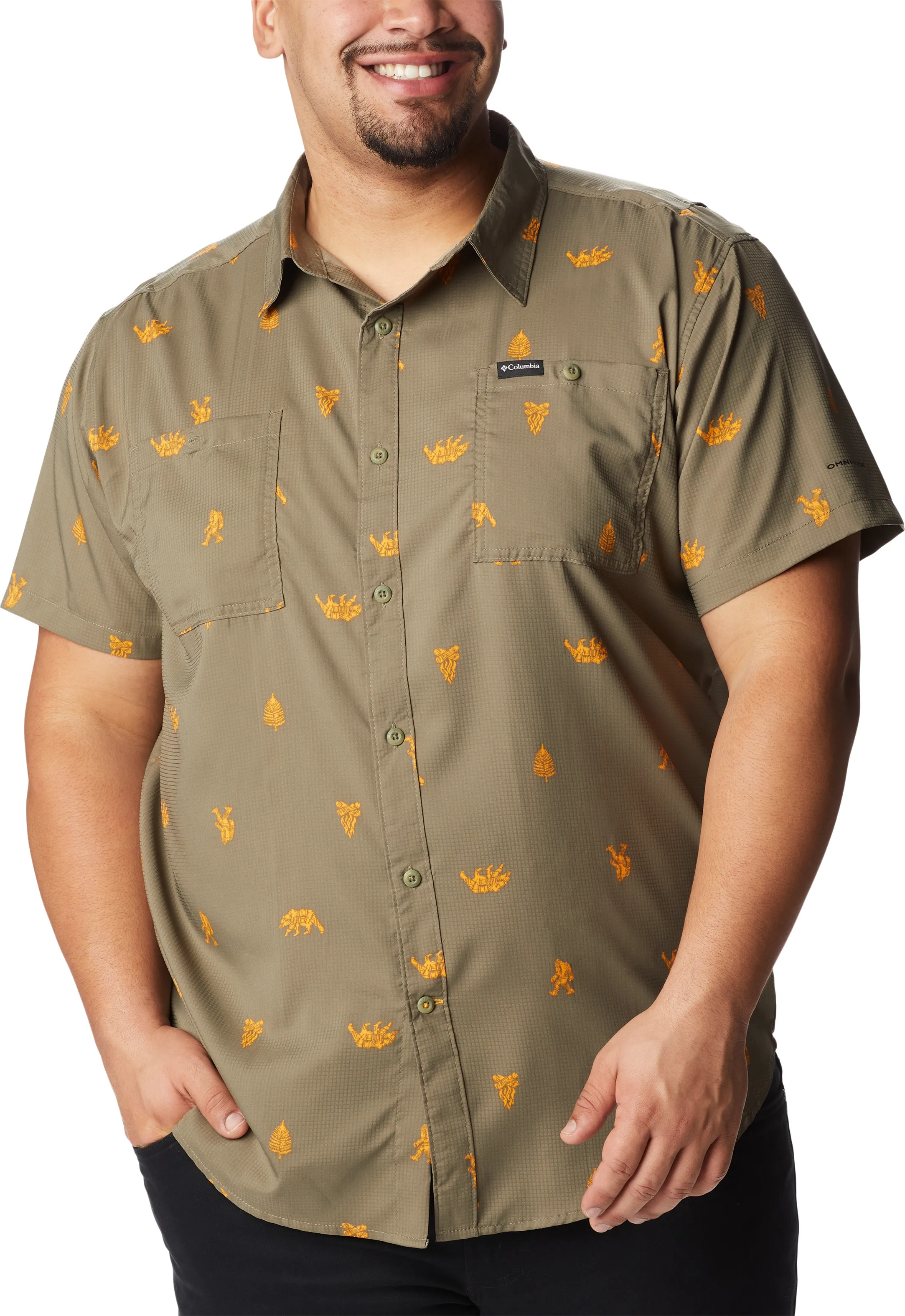 Columbia Men&#x27;s Utilizer Printed Woven Shortsleeve Shirt Stone Green Camp Social | Buy Columbia Men&#x27;s Utilizer Printed Woven Shortsleeve Shirt Stone Green Camp Social here | Outnorth