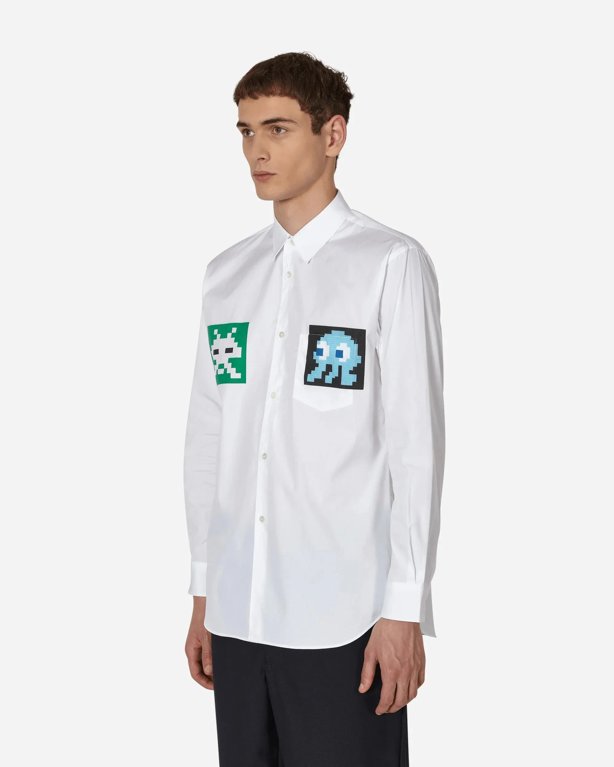 Comme des Garçons Men's Invader Poplin Woven Shirt - White