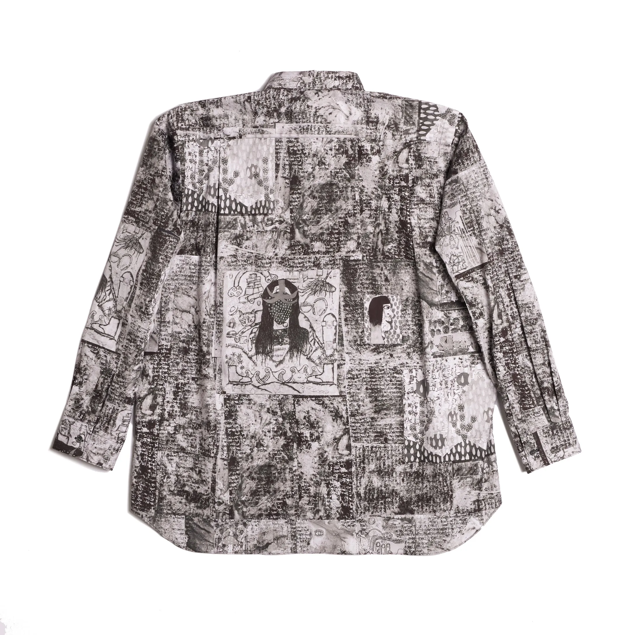COMME des GARÇONS Men's Woven Graphic Print Long-Sleeve Shirt
