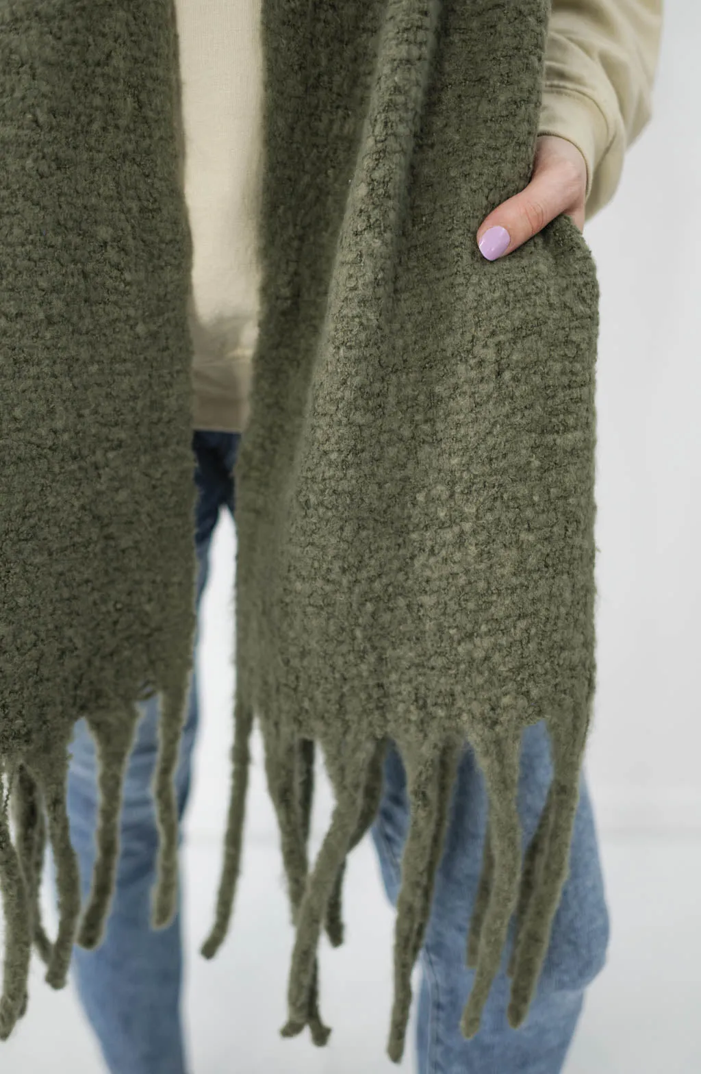 Cozy Knit Scarf with Tassels