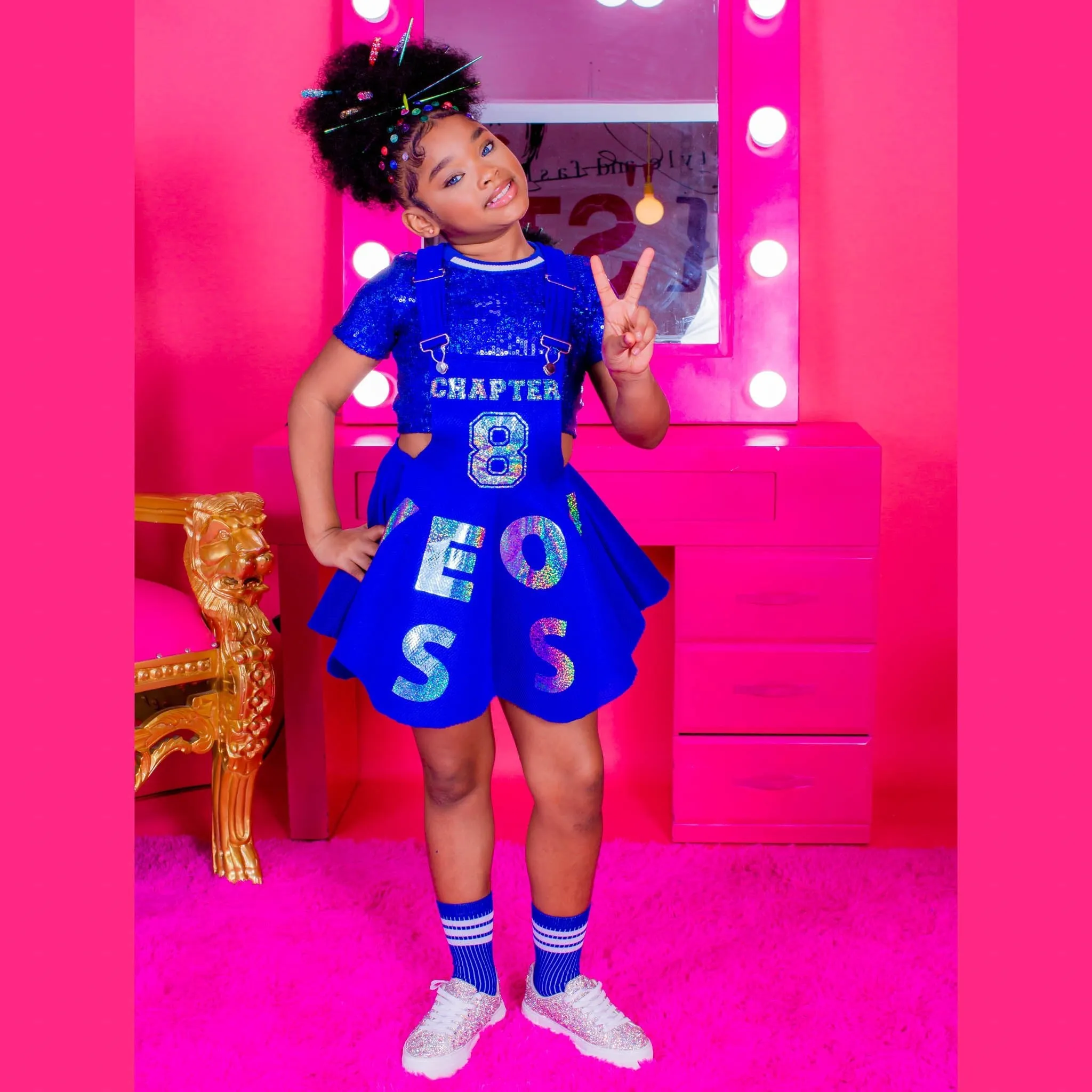 Custom Royal Blue Jumper Dress