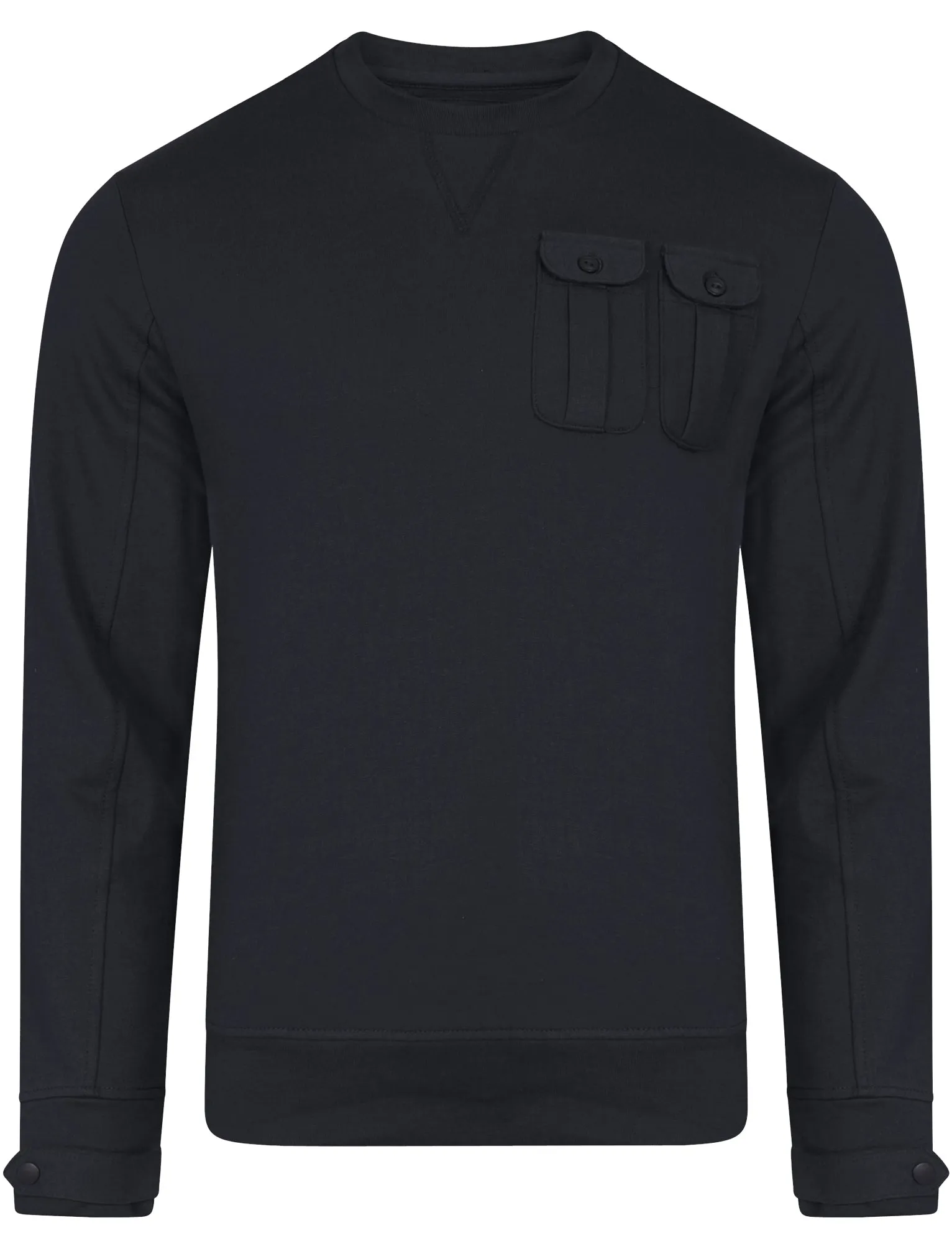 Darryl Double Pocket Crew Sweatshirt In Navy
