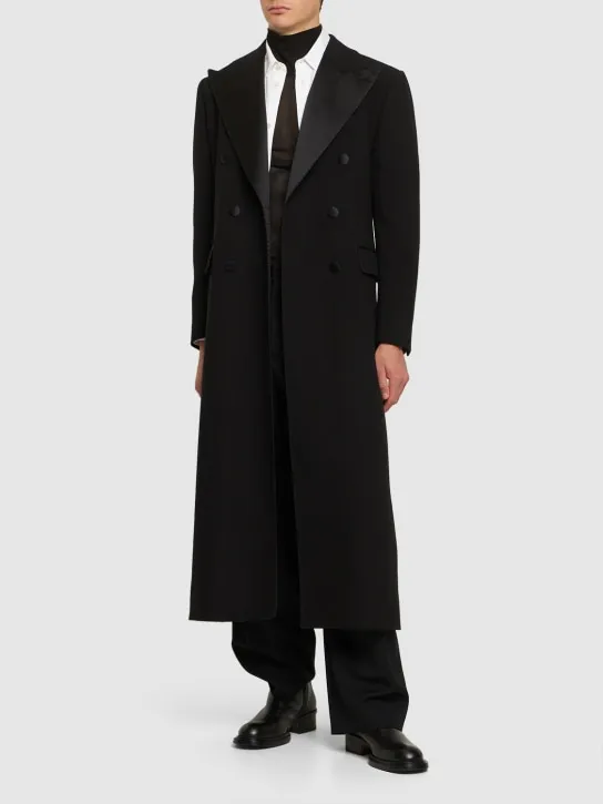 Dolce&amp;Gabbana   Wool crepe double breasted long coat 