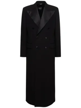 Dolce&amp;Gabbana   Wool crepe double breasted long coat 