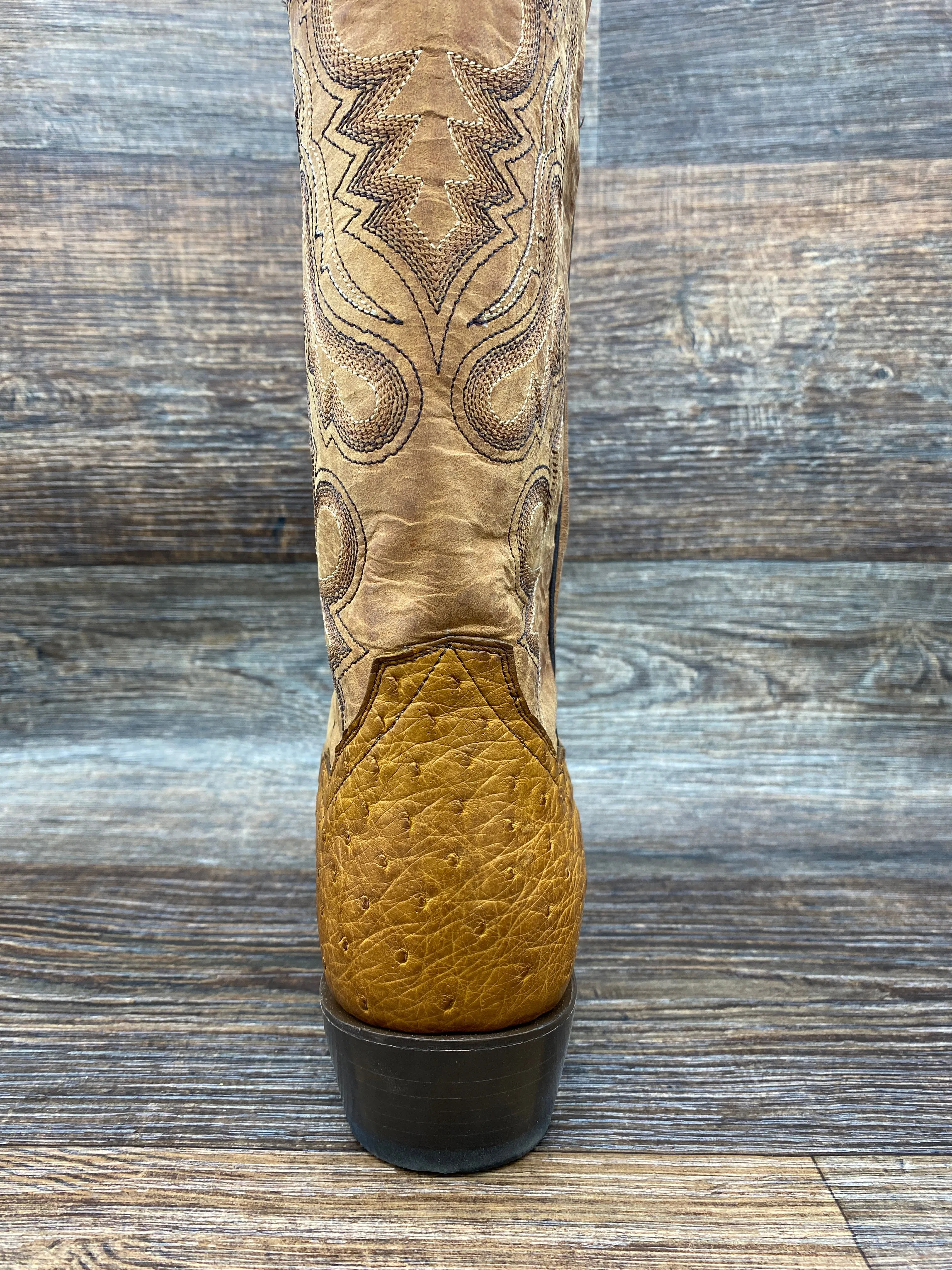 dp2323 Men's Saddle Brown R Toe Genuine Full Quill Exotic Western Boots by Dan Post
