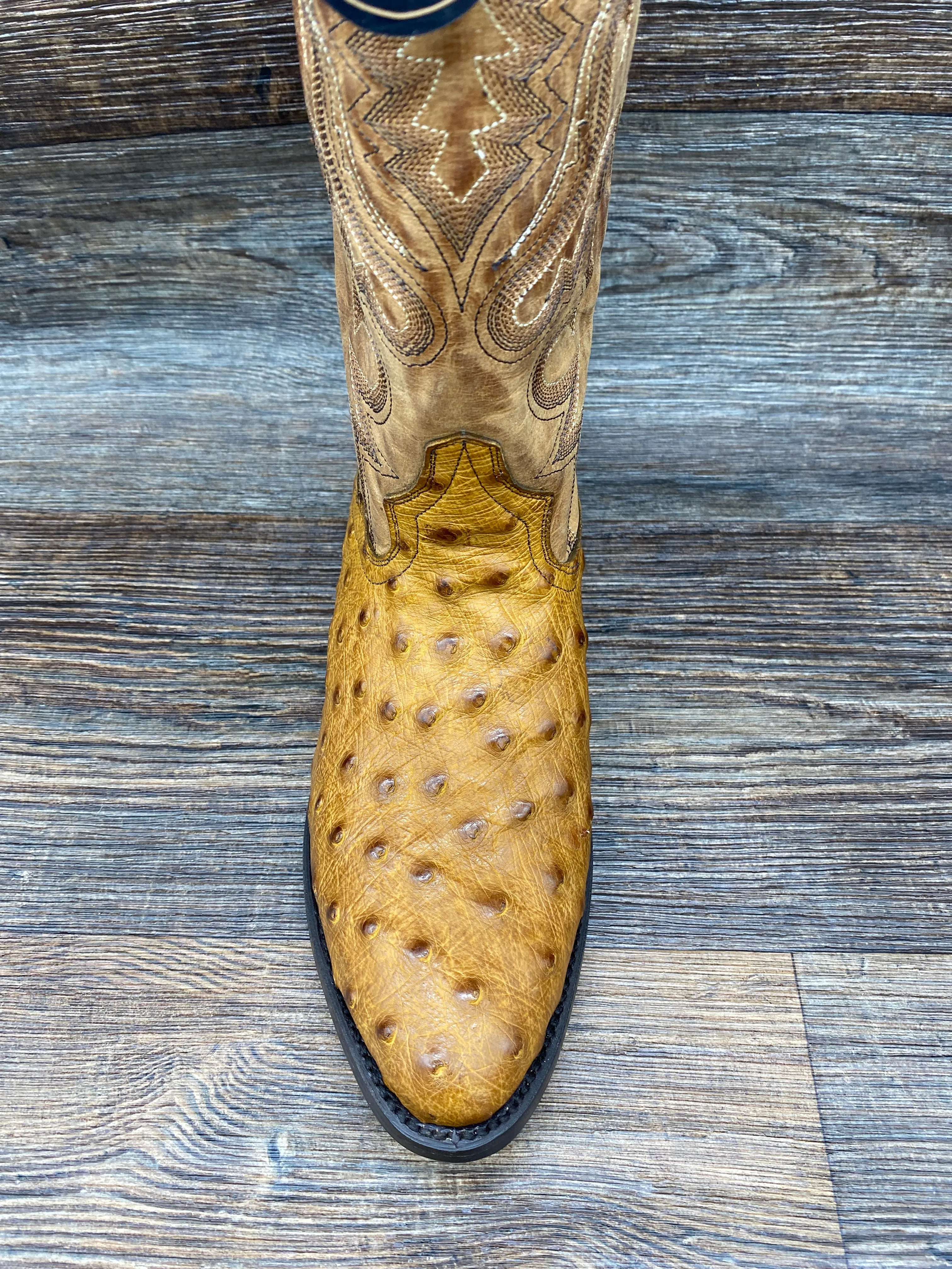 dp2323 Men's Saddle Brown R Toe Genuine Full Quill Exotic Western Boots by Dan Post