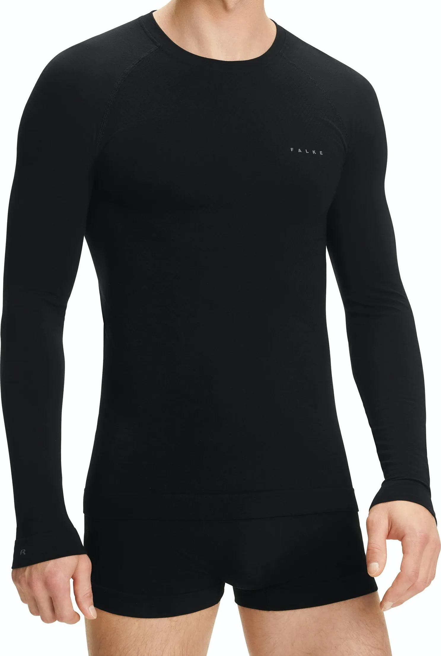 Falke Men&#x27;s Light Longsleeve Wool Tech Shirt Regular Black | Buy Falke Men&#x27;s Light Longsleeve Wool Tech Shirt Regular Black here | Outnorth