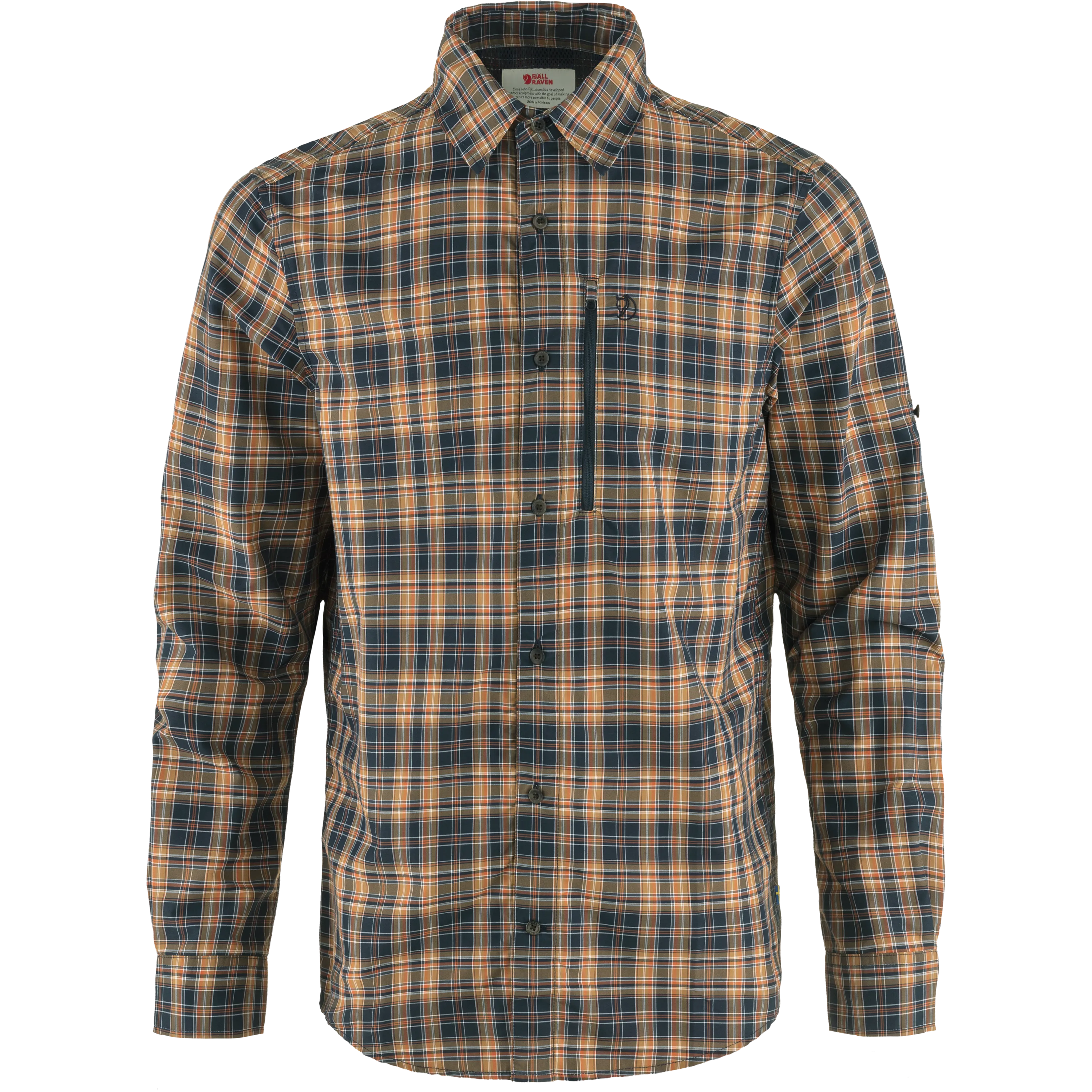 Fjällräven Men&#x27;s Abisko Hike Shirt Long Sleeve Dark Navy-Buckwheat Brown | Buy Fjällräven Men&#x27;s Abisko Hike Shirt Long Sleeve Dark Navy-Buckwheat Brown here | Outnorth