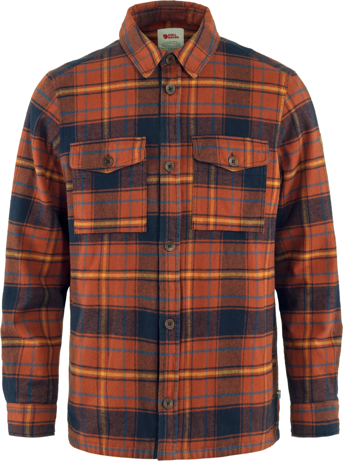 Fjällräven Men&#x27;s Övik Lite Padded Shirt Autumn Leaf/Dark Navy | Buy Fjällräven Men&#x27;s Övik Lite Padded Shirt Autumn Leaf/Dark Navy here | Outnorth