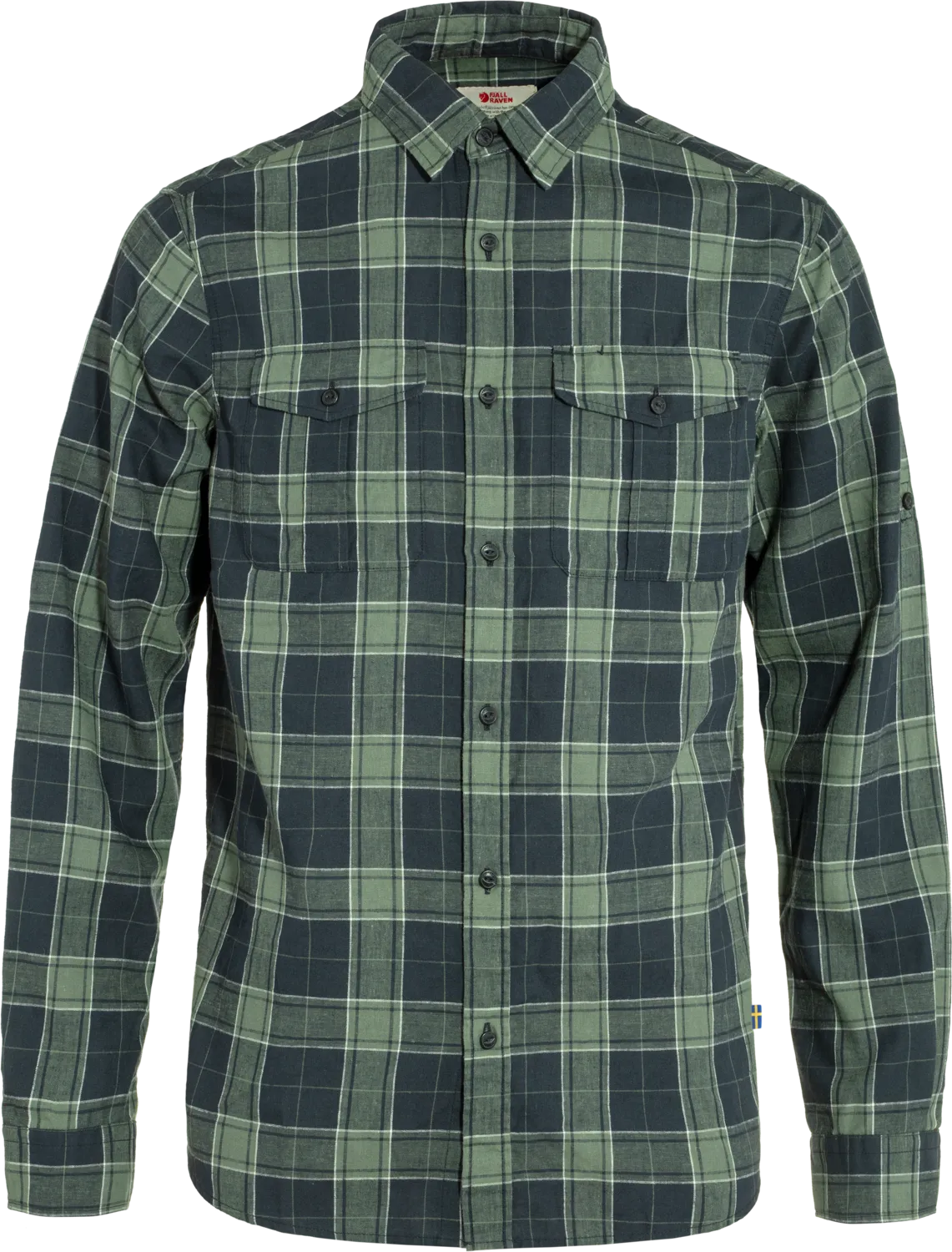 Fjällräven Men&#x27;s Övik Travel Long Sleeved Shirt Dark Navy/Patina Green | Buy Fjällräven Men&#x27;s Övik Travel Long Sleeved Shirt Dark Navy/Patina Green here | Outnorth