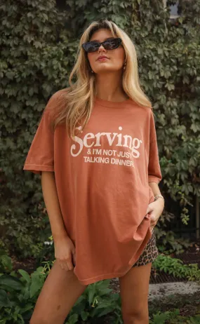 friday   saturday: serving t shirt