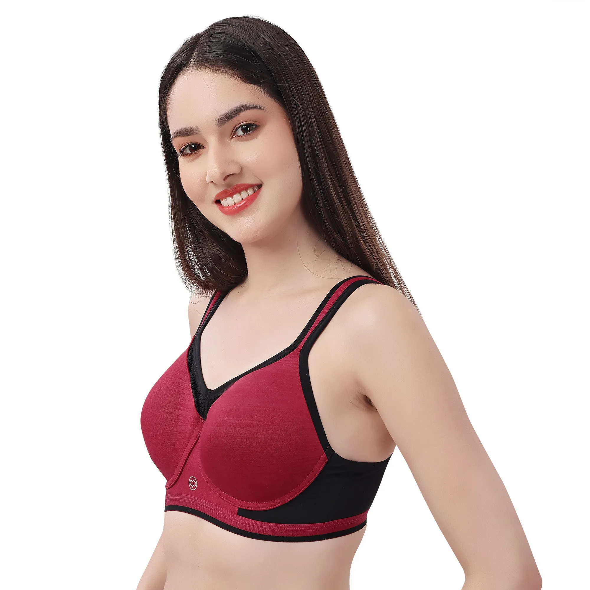 Full Coverage High Impact Padded Non Wired Sports Bra-CB-906