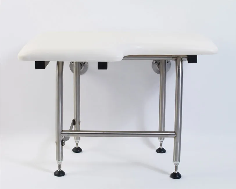GBC 500Leg -  Right Hand Padded Folding Shower Seat w/ Leg