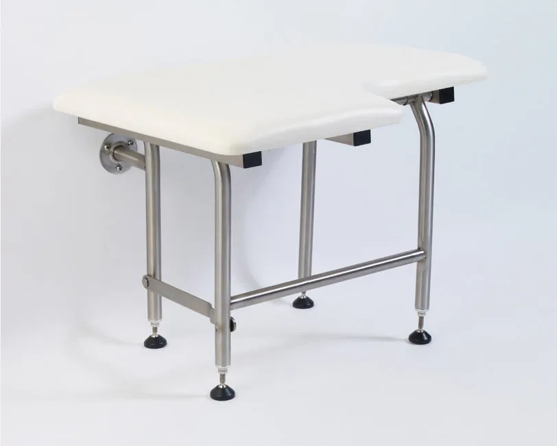 GBC 500Leg -  Right Hand Padded Folding Shower Seat w/ Leg