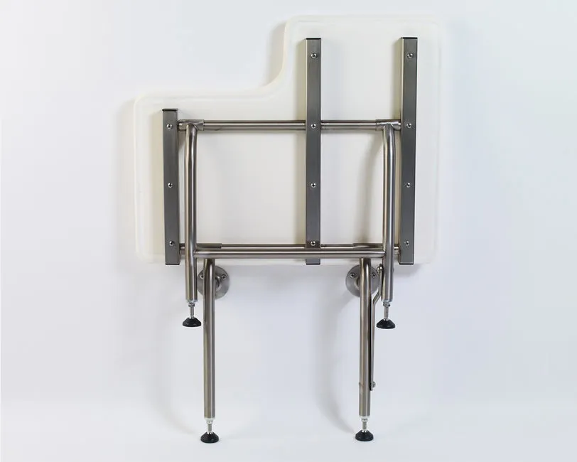 GBC 501Leg -  Left Hand Padded Folding Shower Seat w/ Leg