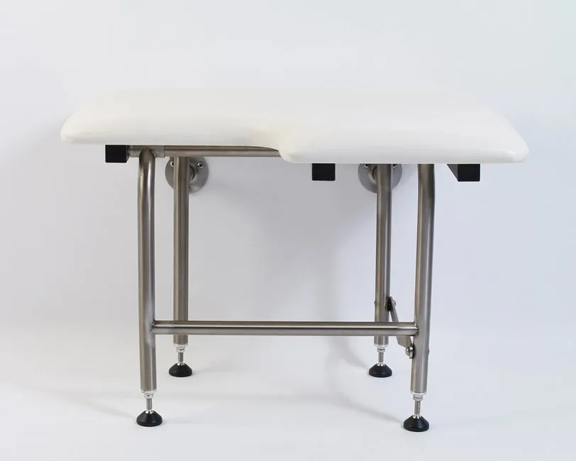 GBC 501Leg -  Left Hand Padded Folding Shower Seat w/ Leg