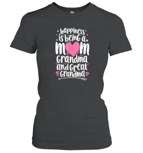 Happiness Is Being A Mom Great Grandma T shirt Women Mother Women Cotton T-Shirt