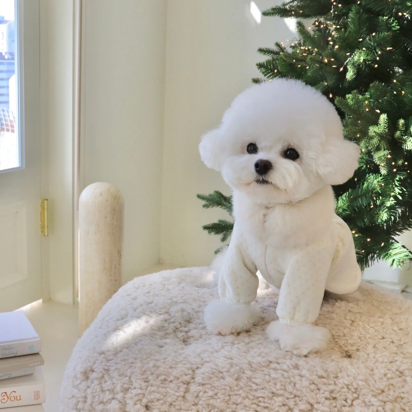 ※予約販売【Hi Yeboo】Eco Fur Padded Overcoat（アイボリー）