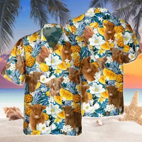 Highland Banana Hawaiian Shirt, Cow Hawaii Shirt, Cow Shirts, Cow Lovers, Shirt For Men