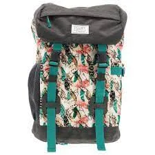 HOOEY "TOPPER" BACKPACK TURQUOISE/WHITE AZTEC PATTERN W/CHARCOAL & TURQUOISE