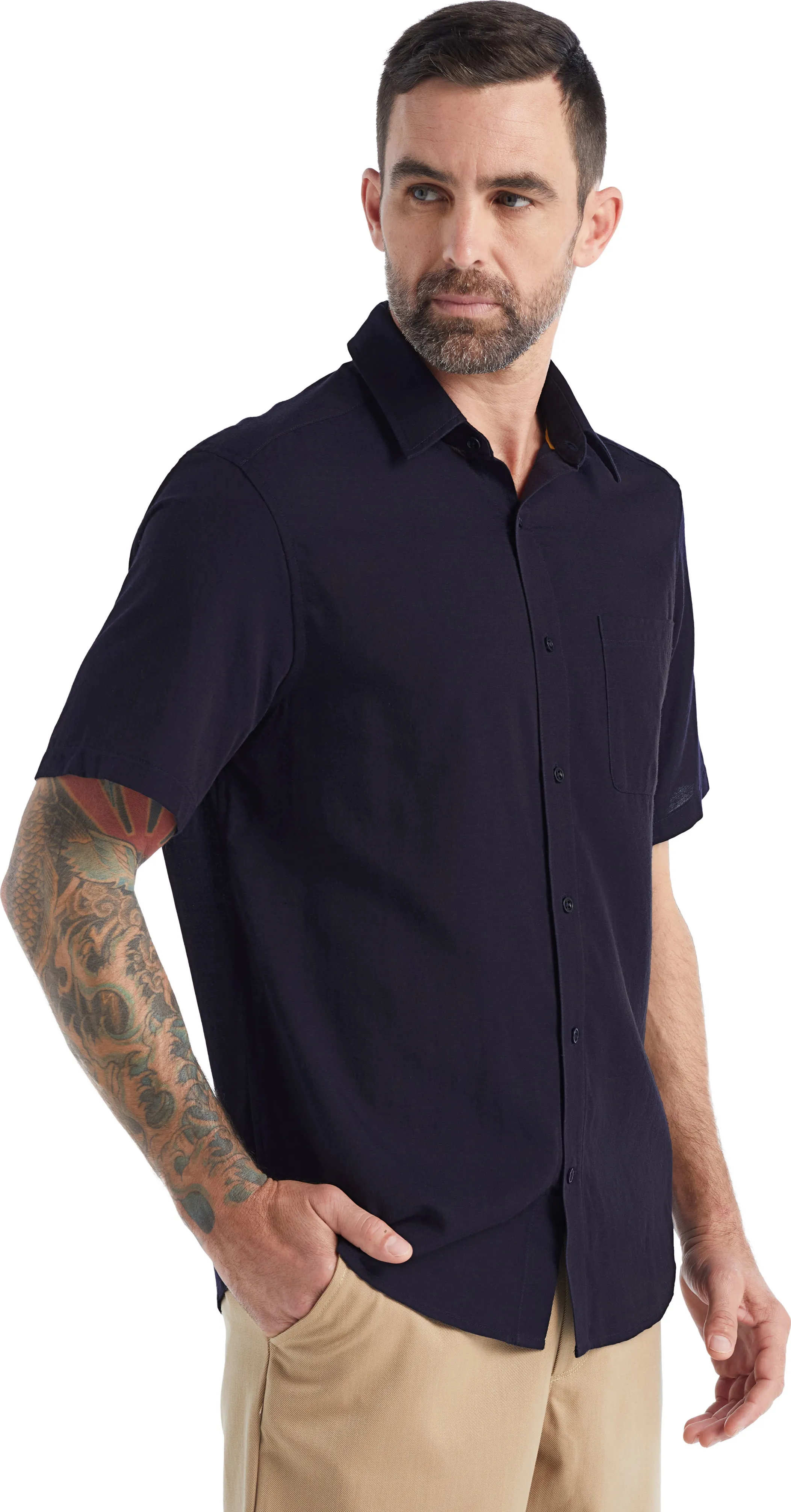 Icebreaker Men&#x27;s Steveston Short Sleeve Shirt Midnight Navy | Buy Icebreaker Men&#x27;s Steveston Short Sleeve Shirt Midnight Navy here | Outnorth